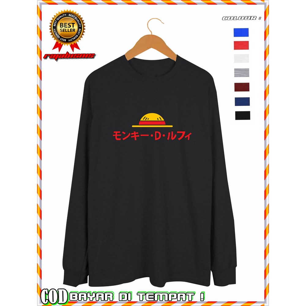 KAOS LENGAN PANJANG COMBED 30S OP LUFFY JPN / KAOS PANJANG PRIA WANITA / BAJU DISTRO LUFFY JPN
