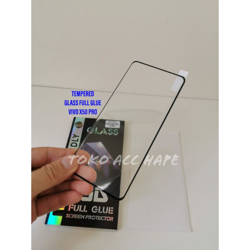 TEMPERED GLASS FULL GLUE 5D CURVE PREMIUM VIVO X50 PRO TERMURAH