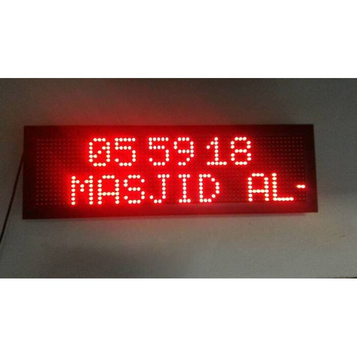 jam jadwal sholat jeda iqomah led runing text masjid digital shalat iqamah otomatis jadwal elektrik