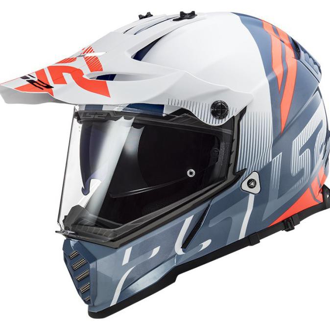 Helm Ls2 Mx436 Pioneer Evo White Cobalt |Helm Motocross | Full Face