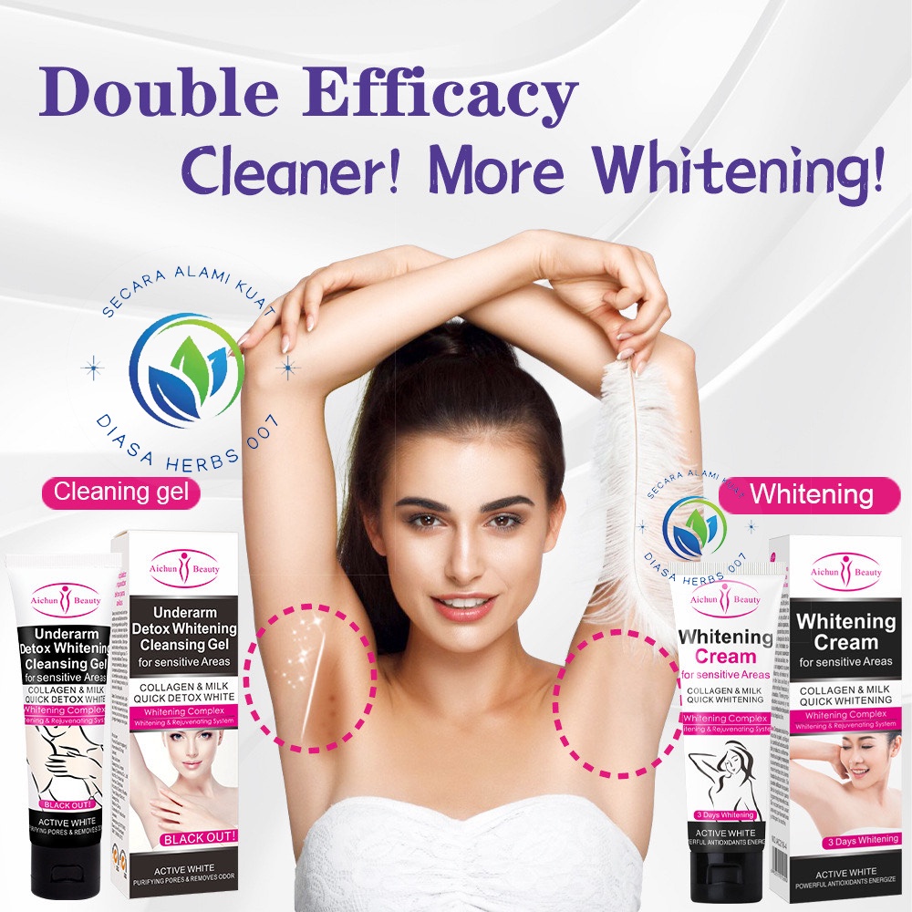 Aichun Underarm Whitening Cream 3 days Pemutih Cepat untuk area selangkangan ketek sikut dengkul bokong dan area sensitiv lainnya