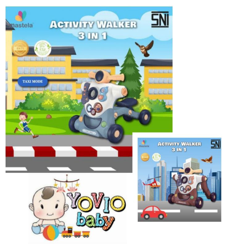 MASTELA - ACTIVITY PUSH MUSIC WALKER 5IN1 & 3IN1 (ALAT BELAJAR JALAN BAYI)