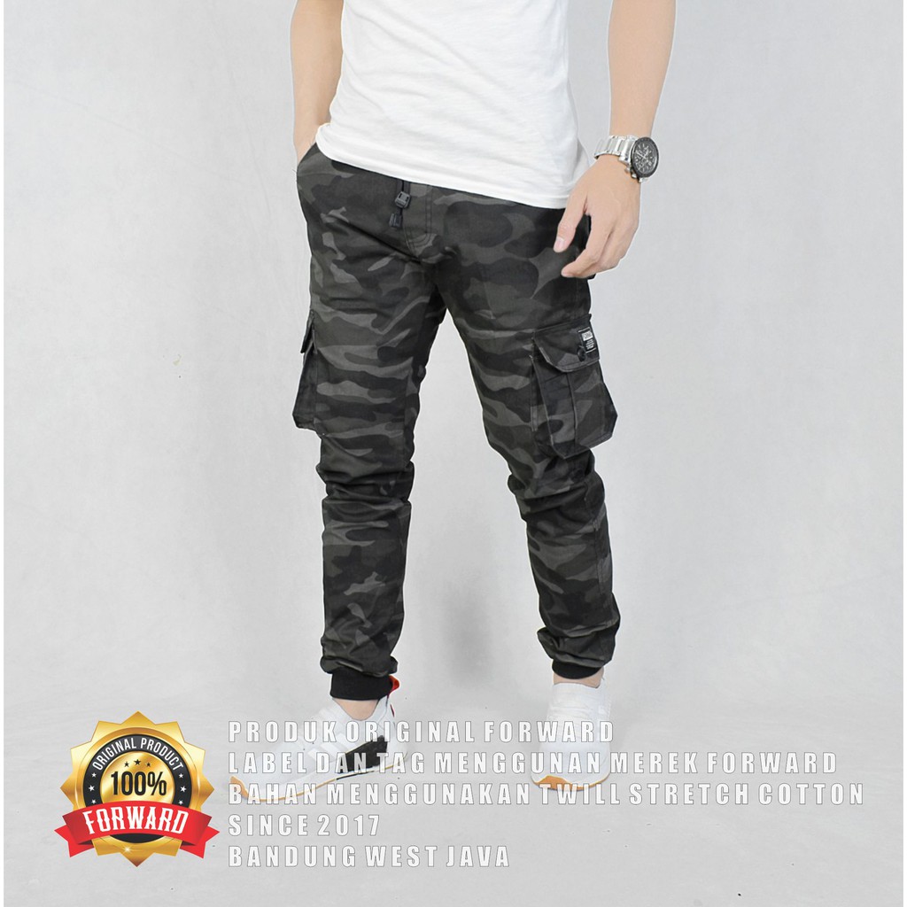 Celana joger jogger cargo army loreng forward system original