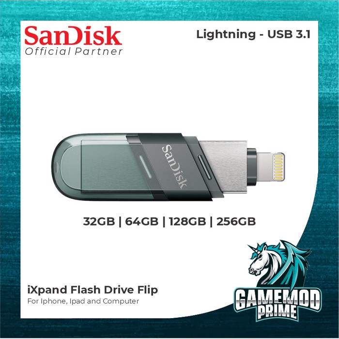 SanDisk iXpand Flip USB 3.1 Flash Drive for iPhone iPad 32 64 128 GB