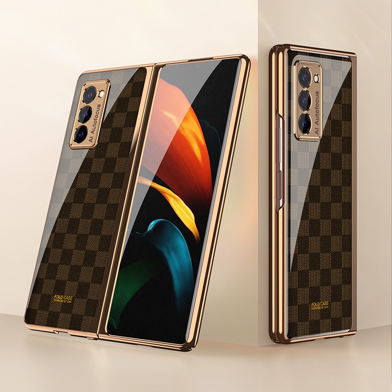 Plating Glass Case For Samsung Galaxy Z Fold 2 Case Full Protection Cover For Samsung Z Fold2 5G W21