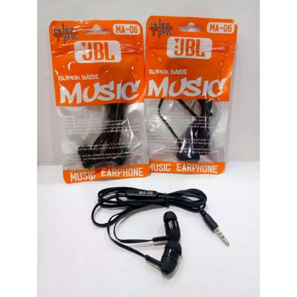 HEADSET / HANDSFREE JBL MA-06 EXTRA BASS SUPER MUSIK PLUS MIC bisa buat semua tipe hp