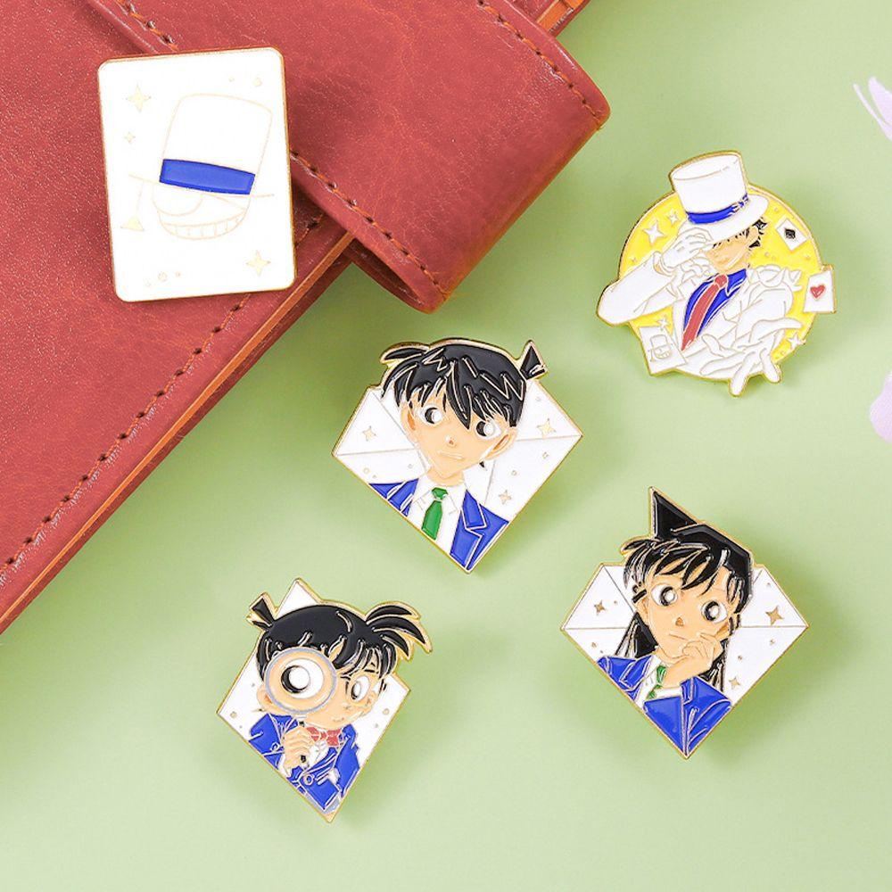 Mxbeauty Detektif Conan Bros Hadiah Cosplay Pakaian Dekorasi Kartun Decor Lencana Badge Pin Enamel Brooch