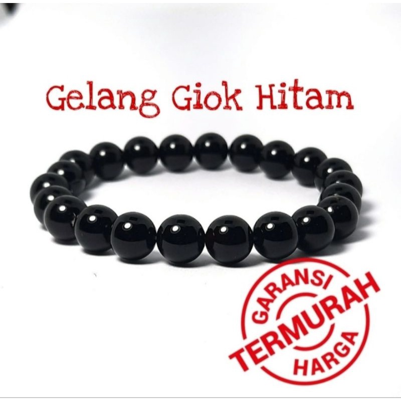 Gelang Batu Hitam Natural Asli Model Pria Wanita mewah elegan
