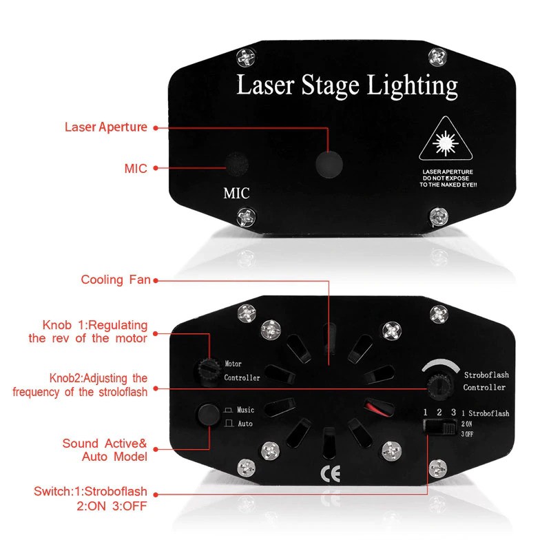 Proyektor Laser Mini 12 Pattern - MGY-008 - Blue