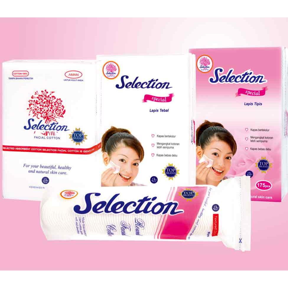 Kapas SELECTION Facial Cotton Round Kapas Tipis Toner Pembersih Wajah Bulat | Kotak |