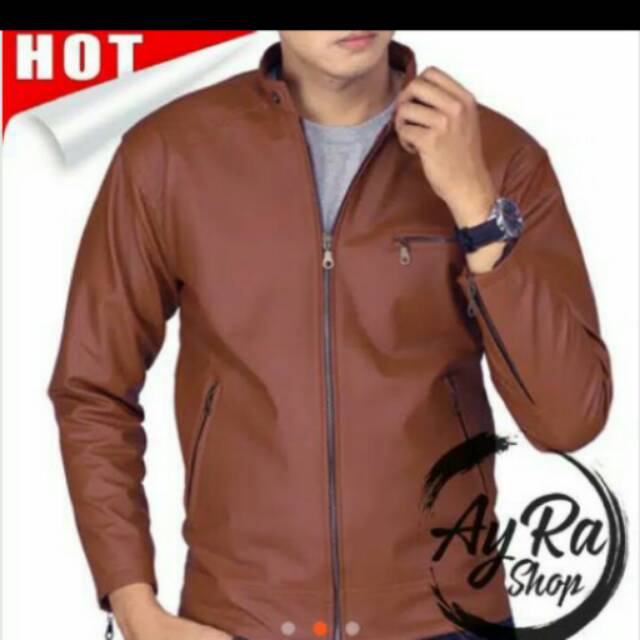 Jaket kulit resleting