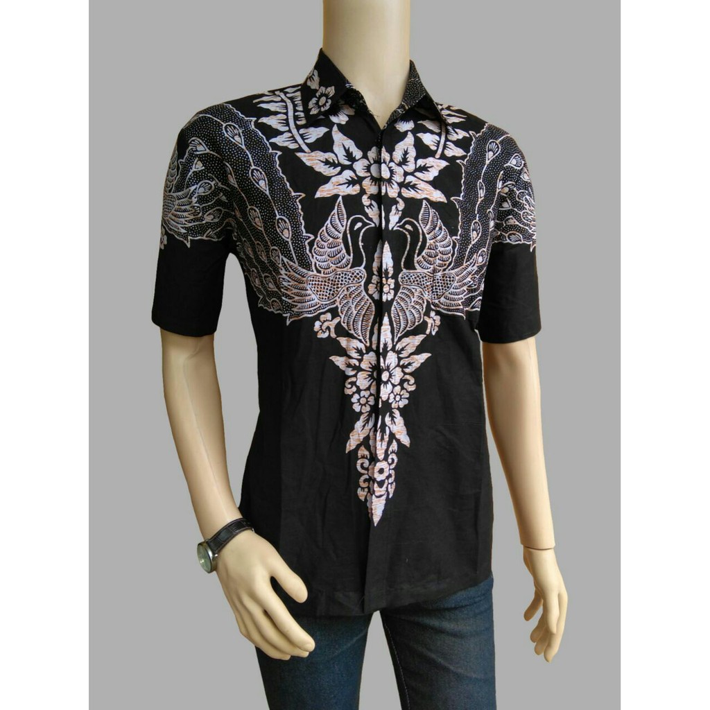 Widya Batik HRB026 Kenongo Kemeja Tosca Pendek Pekalongan Padi M L Xl Sogan Tulis Halus Kemeja Batik