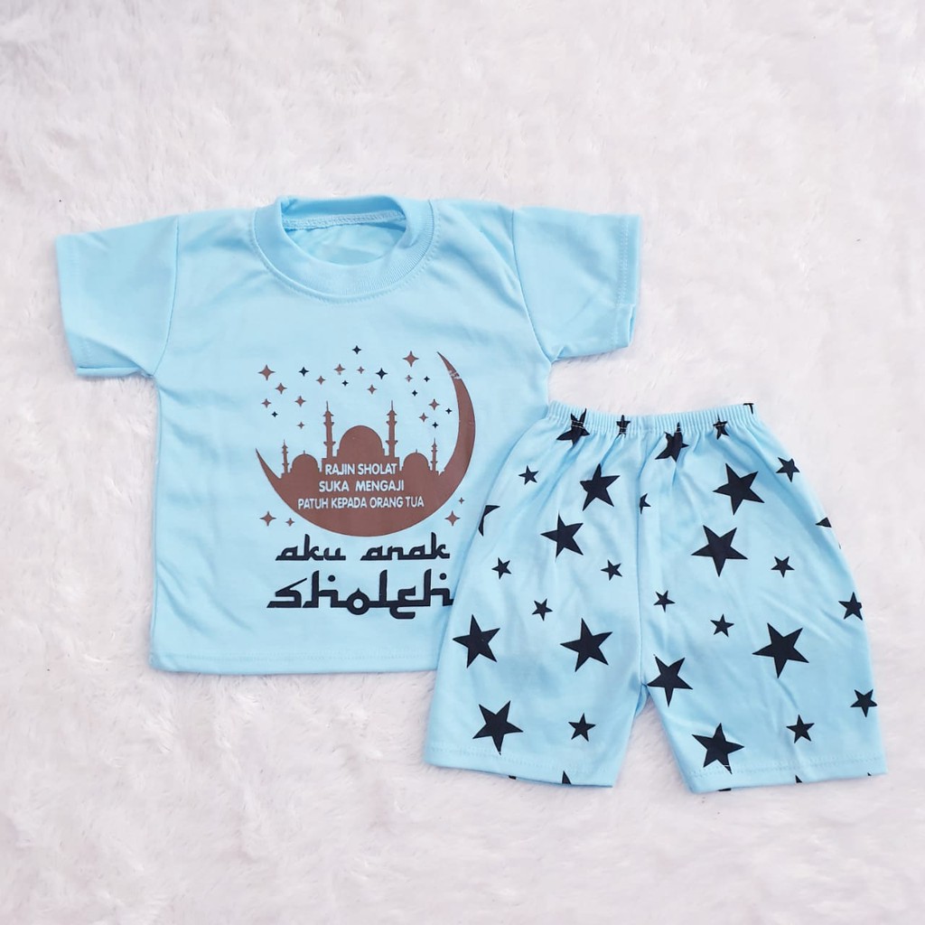 SETELAN BAYI AKU ANAK SHOLEH PENDEK / CYAND.CLOTHING  / SET PAKAIAN BABY