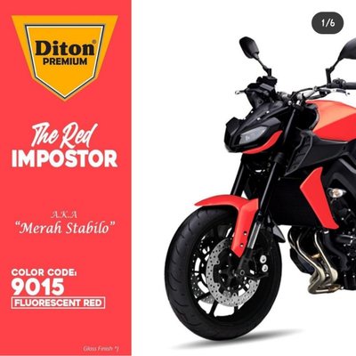 DITON Premium Pilok Pilox Cat Semprot F 9015** Fluorescent Red Stabilo Merah (400cc)