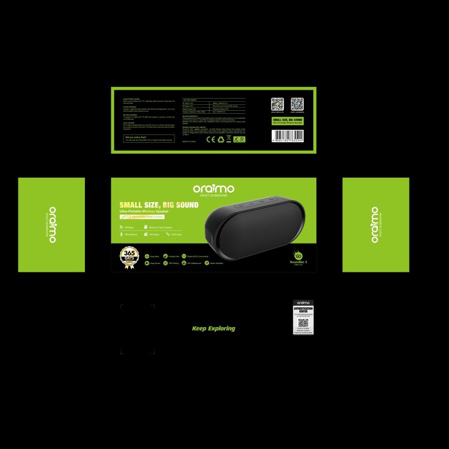 VROFFSTORE Oraimo Speaker Bluetooth 5.0 Wireless Portable Ultra Bass OBS-31S