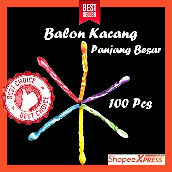 Balon Kacang Panjang Besar 100Pcs / Balon Latex Grosir Balon Murah