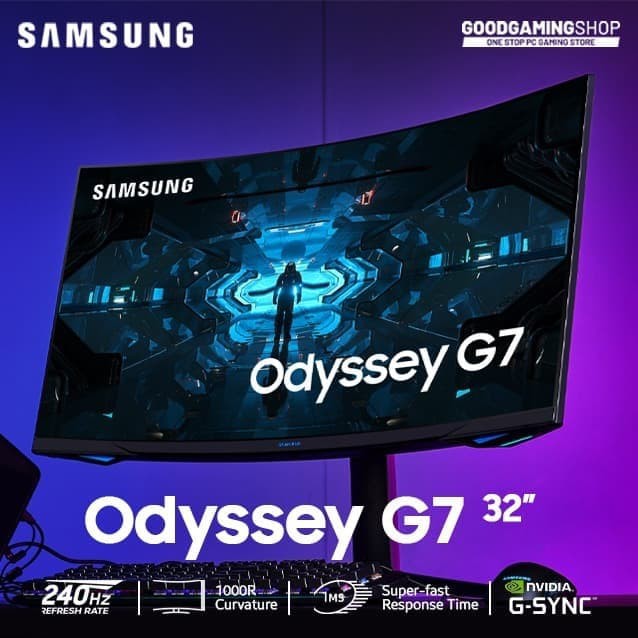 Samsung 32 Inch Odyssey G7 Gaming Monitor - WQHD 240Hz 1ms VA HDR