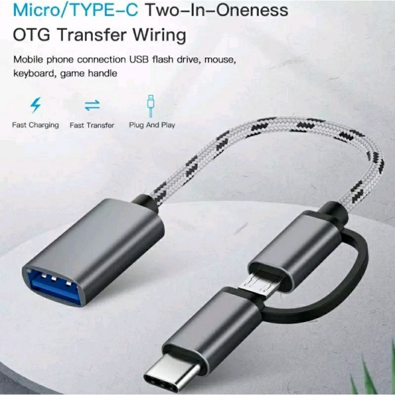 OTG 2 In 1 Micro Usb Type C Ke Usb 3.0 Kepala OTG