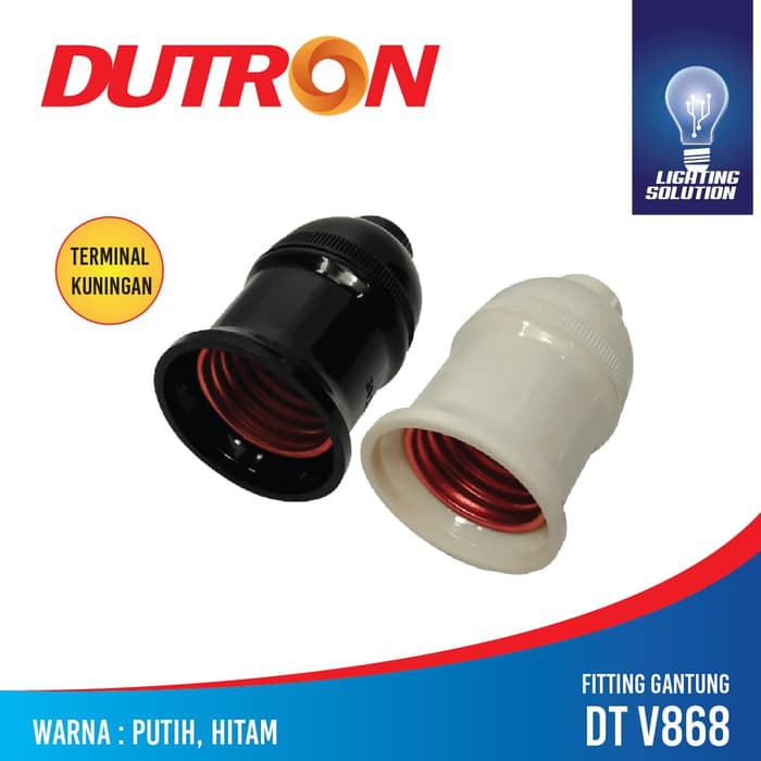 FITTING GANTUNG DUTRON COLOK COLOKAN LAMPU TIDUTANPA SWITCH NO SAKLAR ON OFF KUNINGAN TAHAN PANAS