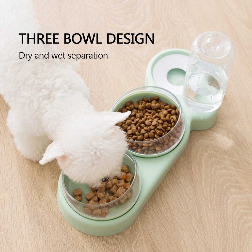 Mangkuk Tempat Makan Minum Anjing Kucing 3in1 Pet Bowl Water Dispenser Drink Dog Cat Feeder