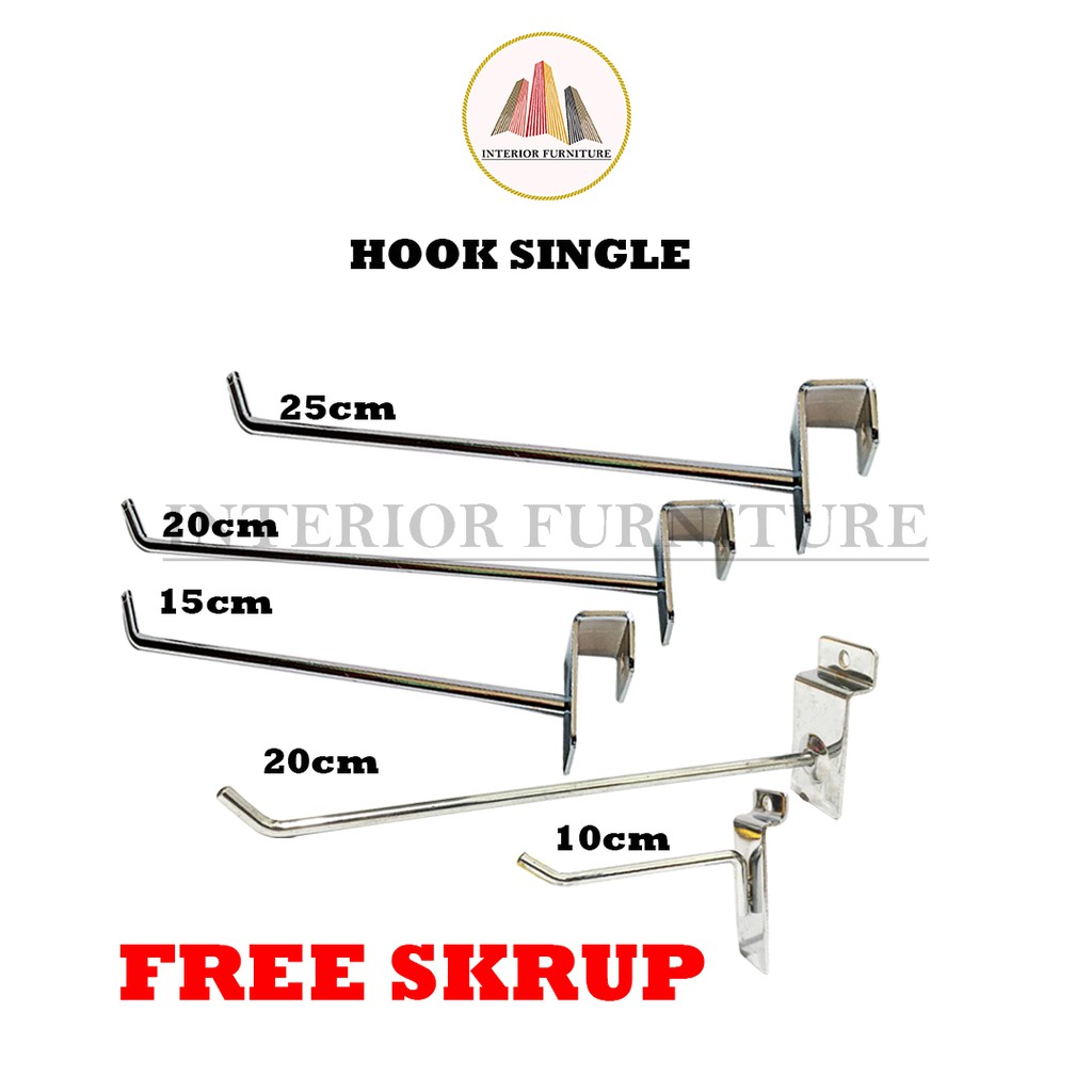 Single Hook Pin Shop /cantolan besi kotak / Cantelan gantungan Pipa Kotak Stainless Chrome