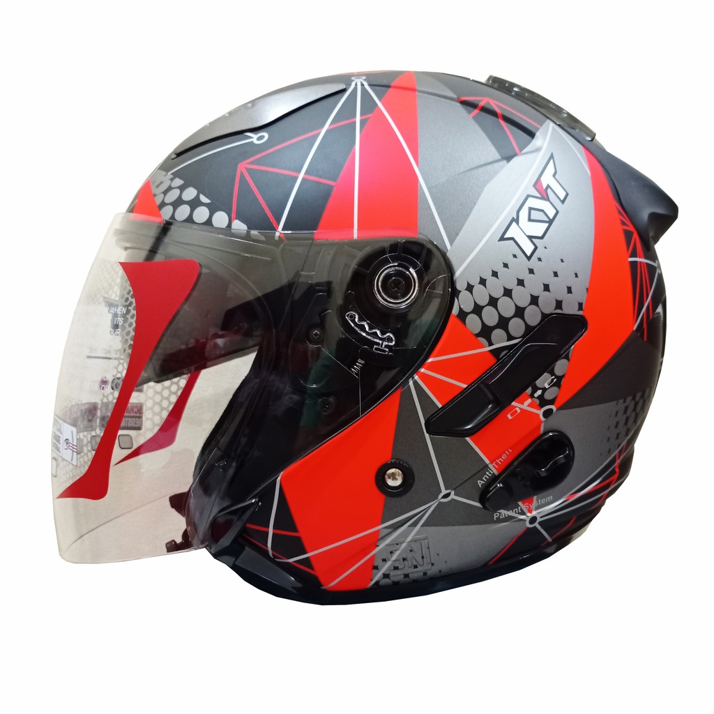 HELM KYT GALAXY SLIDE #6 BLACK DOFF RED DOUBLE VISOR ORIGINAL KYT