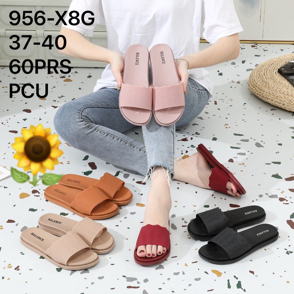 Sandal Karet Jelly Wedges Wanita import Model Terbaru Original Kekinian by AGUNG STYLE Balance 956-X8g