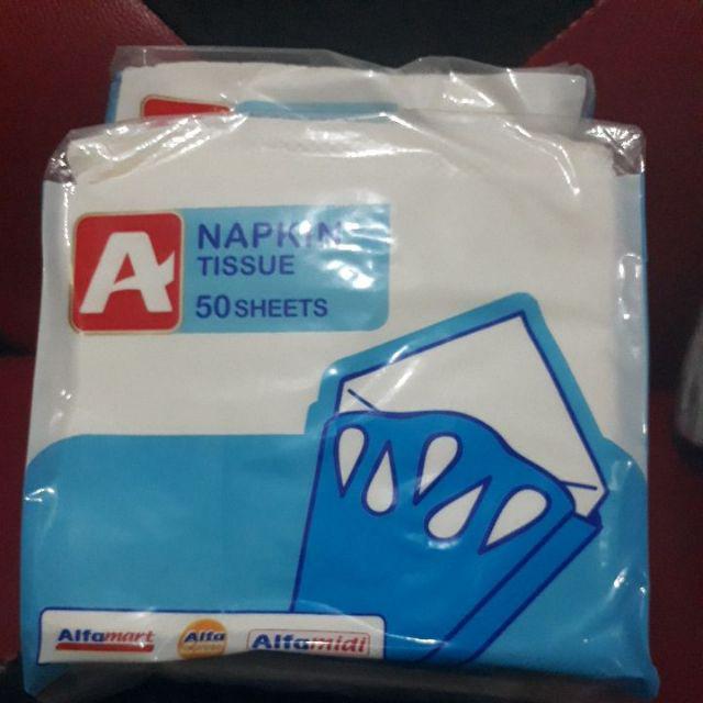 6 Pieces Alfamart Napkin Tissue / Tisu Makan 50 Sheets 1 Ply
