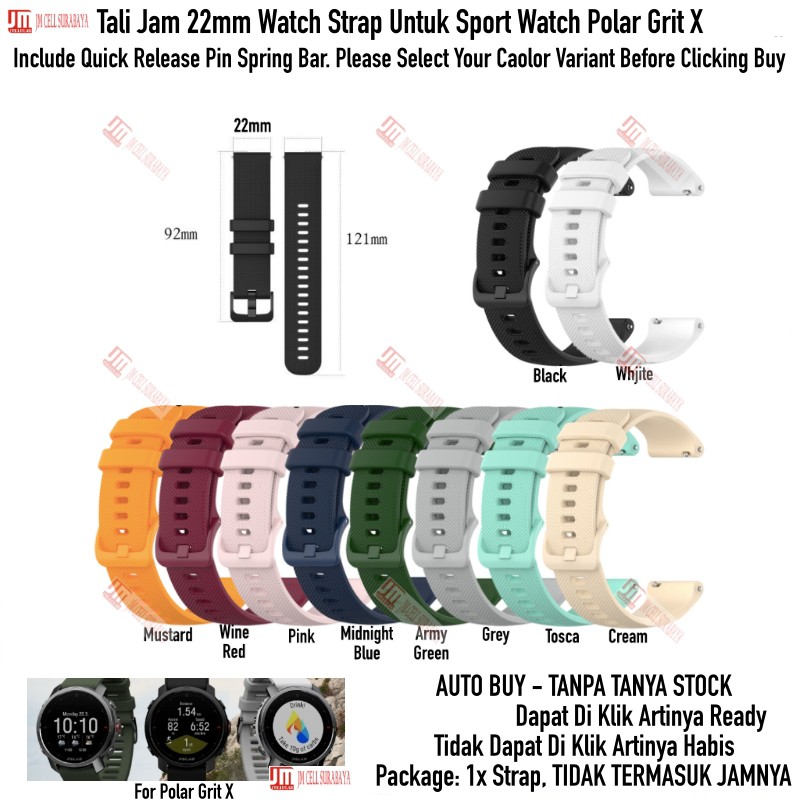 OYE Tali Jam 22mm Watch Strap Polar Grit X / Pro / Titan - Rubber Silikon Colorful