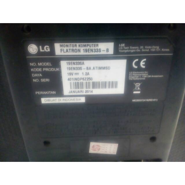 LG 19V LED Monitor EN33S Series