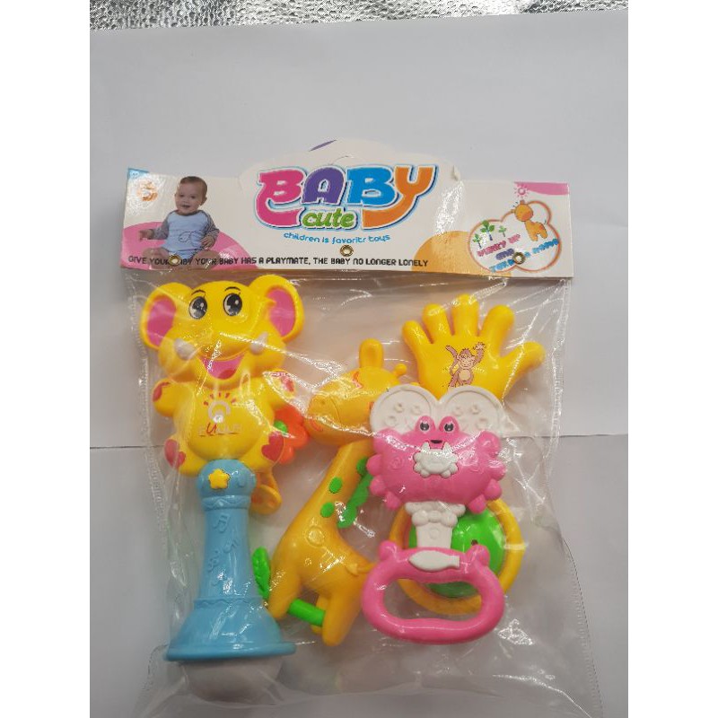 mainan rattle bayi / kerincingan bayi set / mainan bayi murah