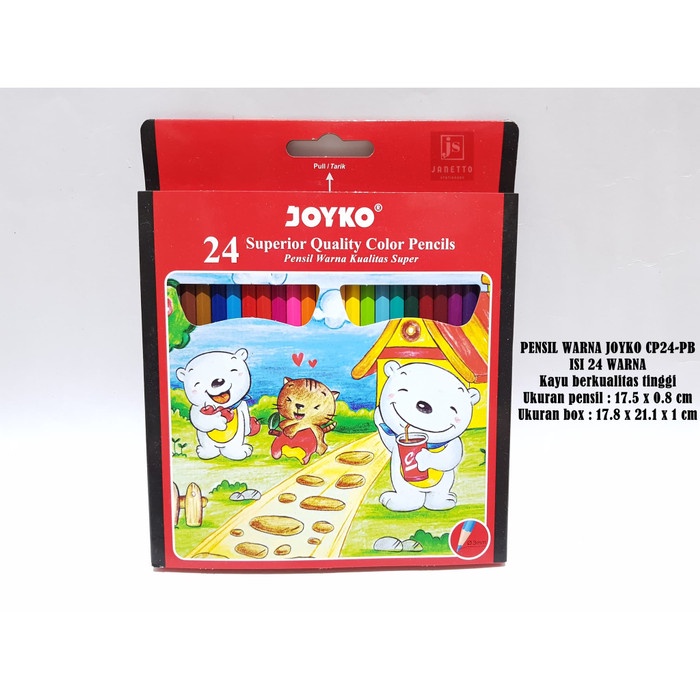 

WARNAPENSIL- JOYKO PENSIL WARNA SET 24 PANJANG -PENSIL WARNA