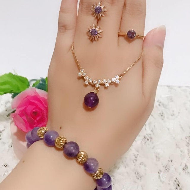 set giok warna ungu gelang giok asli 88