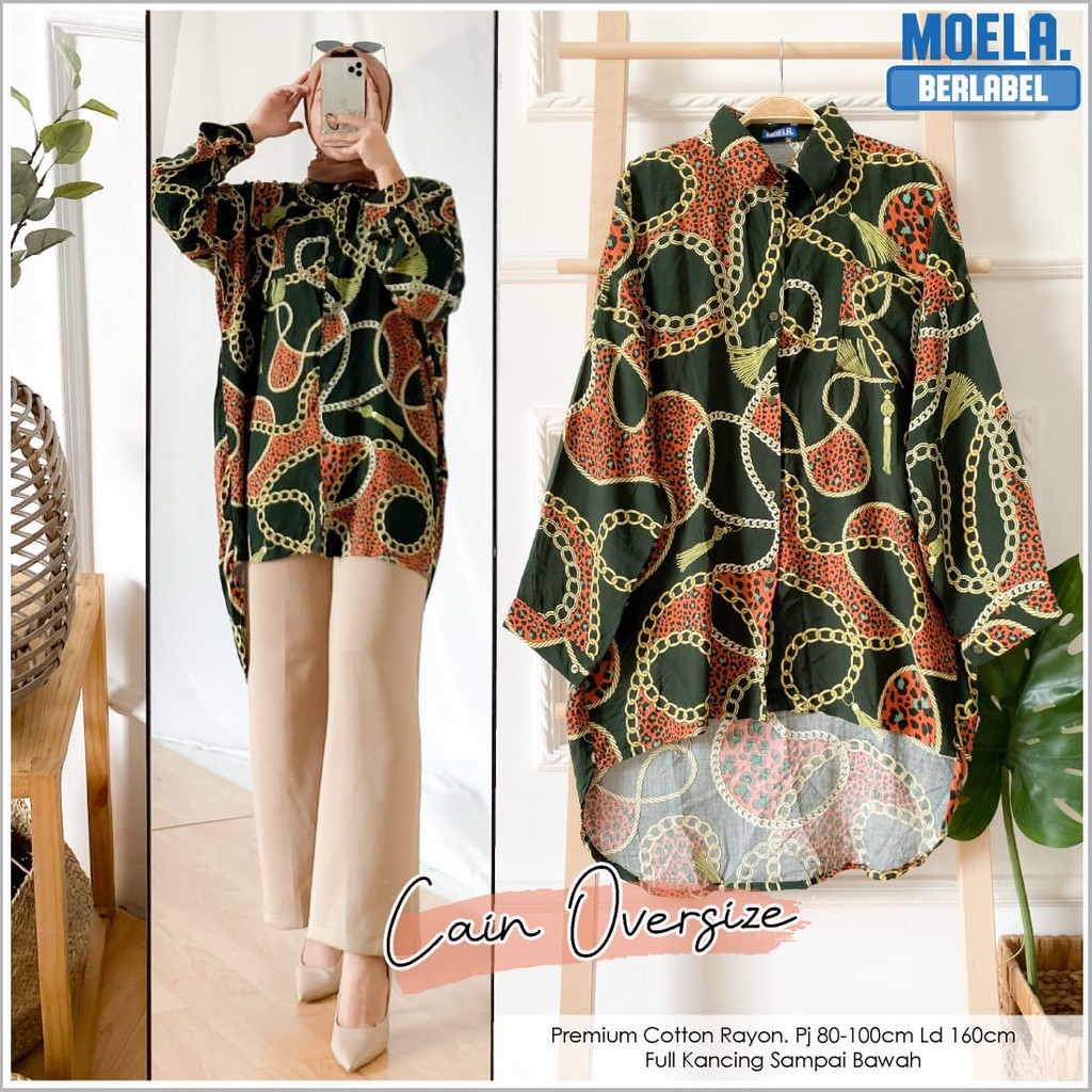 realpict CAIN by MOELA oversize ld 160 rayon premium atasan blouse wanita big size jumbo fashion