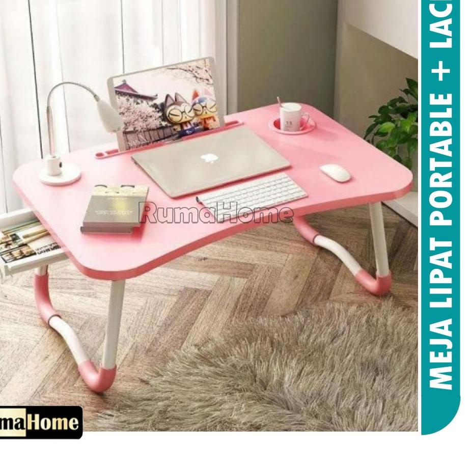 ❋ Meja Laptop laci, meja Belajar karakter Serbaguna and portable bisa naik turun 2 type ♝