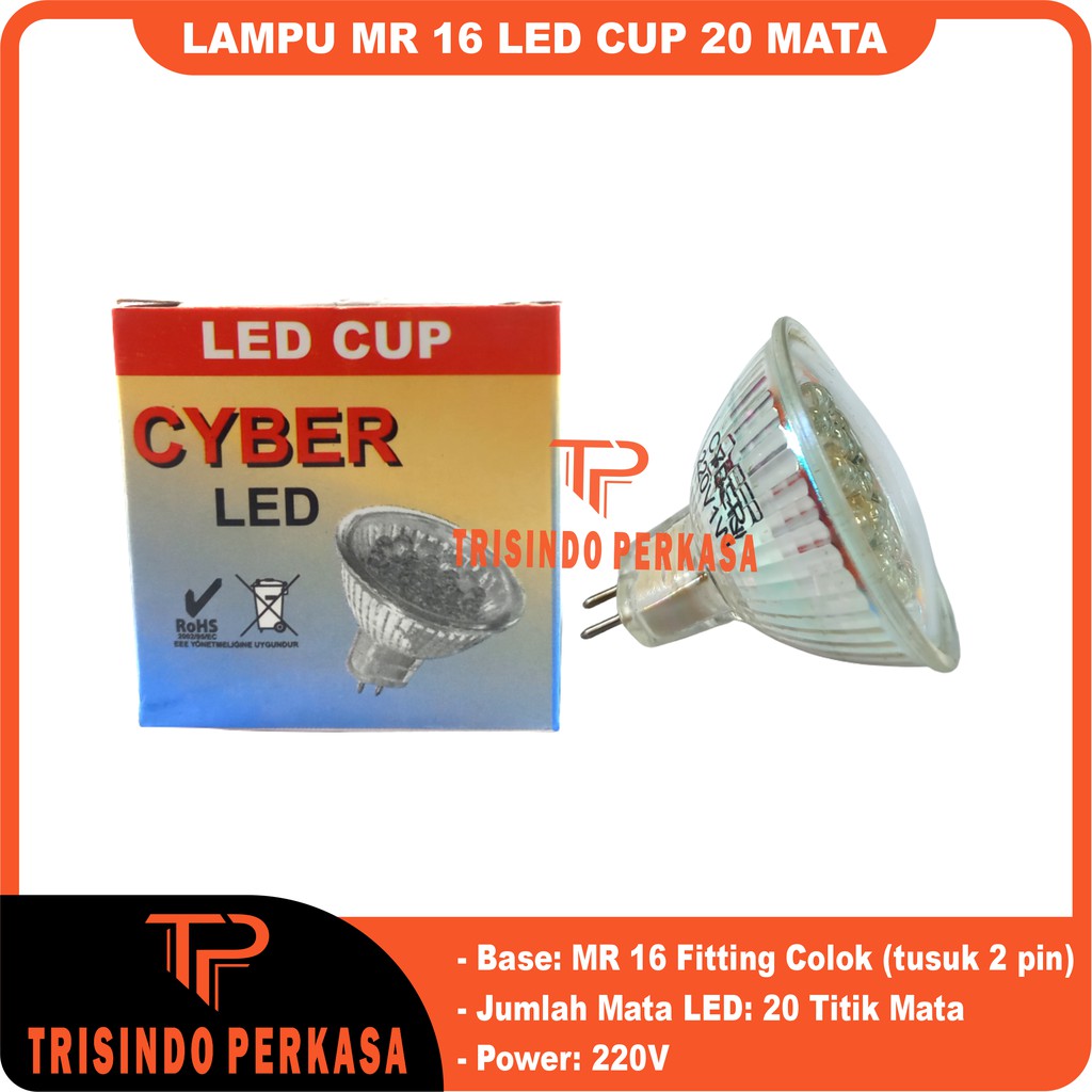 Bohlam LED Cup Lampu LED 20 mata MR16 MR 16