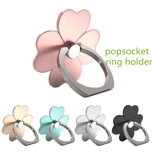 Universal Smart  Four-leaf Clover Holder Ring Finger Socket Stand Cell Phone