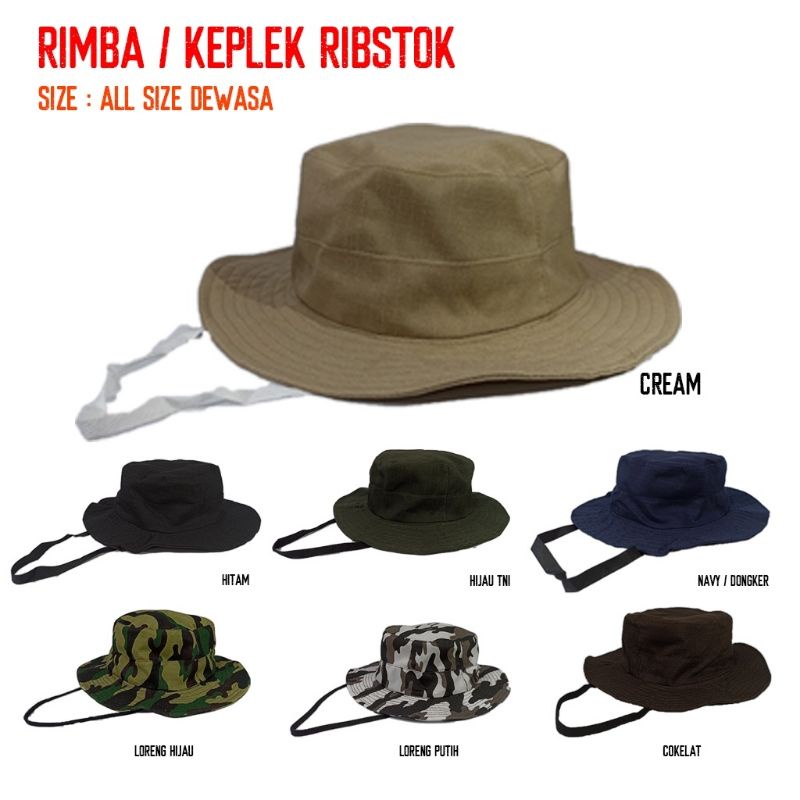 TOPI RIMBA POLOS / TOPI BUCKET / Rimba Hat / Hiking Hat / Topi Hutan