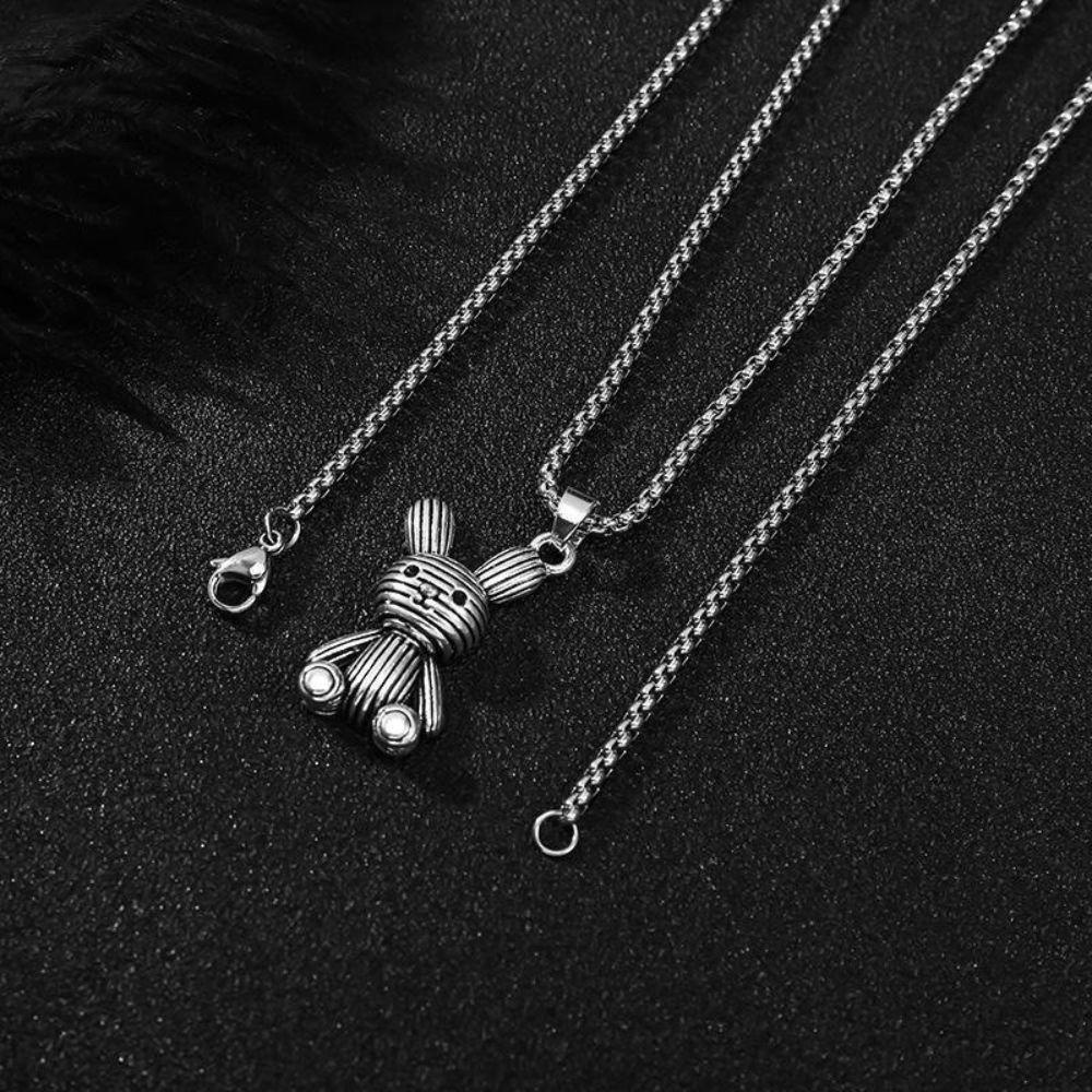 Needway Liontin Kalung Beruang Lucu Rapper Rabbit Neck Charms Gothic Necklace