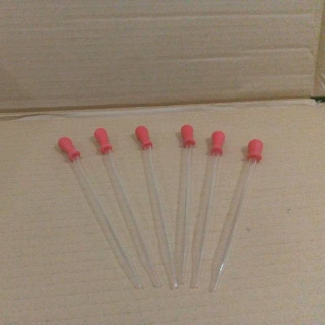 Pipet tetes kaca dot merah 10cm,15cm,20cm,25cm, 30cm.