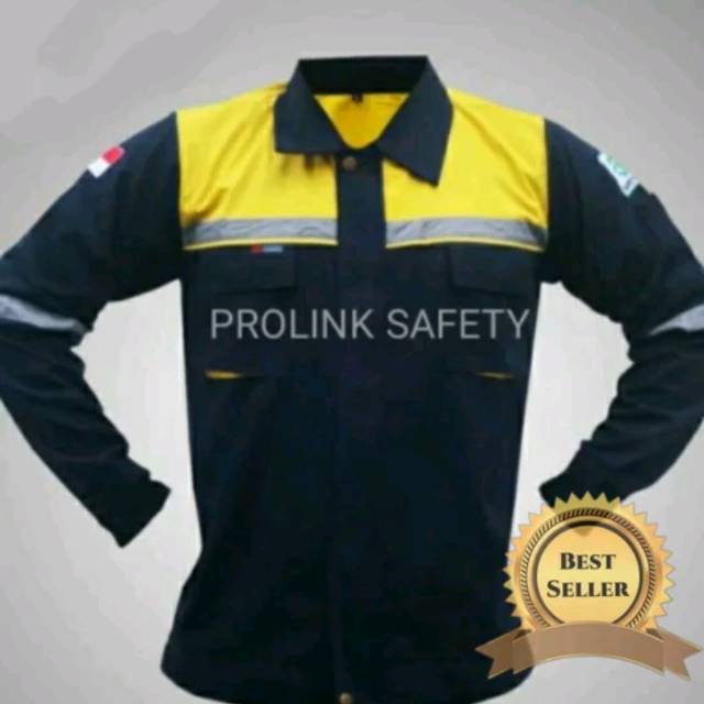 SERAGAM SAFETY KUNING HITAM RESLETING