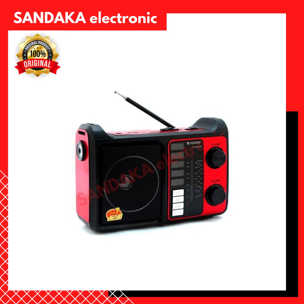 Radio Asatron R-1028 USB/SD-AM/FM/SW1-2 GARANSI RESMI