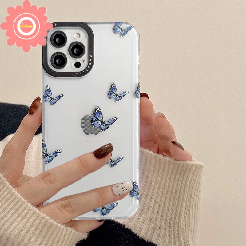 Butterfly Soft Case Tpu Transparan Motif Kupu-Kupu Untuk iPhone 7 8 6 6s plus X XR XS max 11 12 13 pro max SE 2020