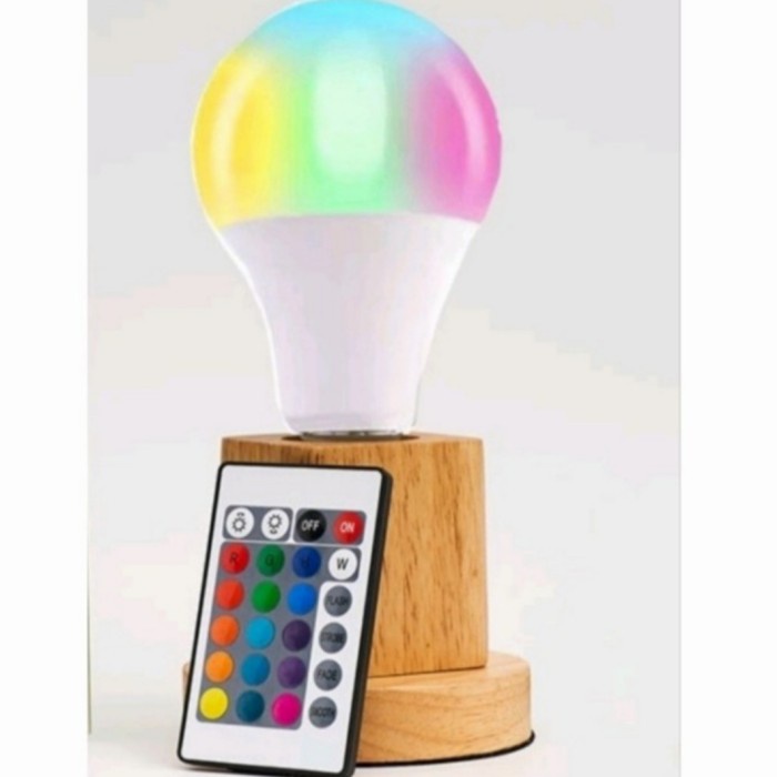 Lampu Bohlam LED Smart RGB + Remote Warna Warni 7W E27 SNI