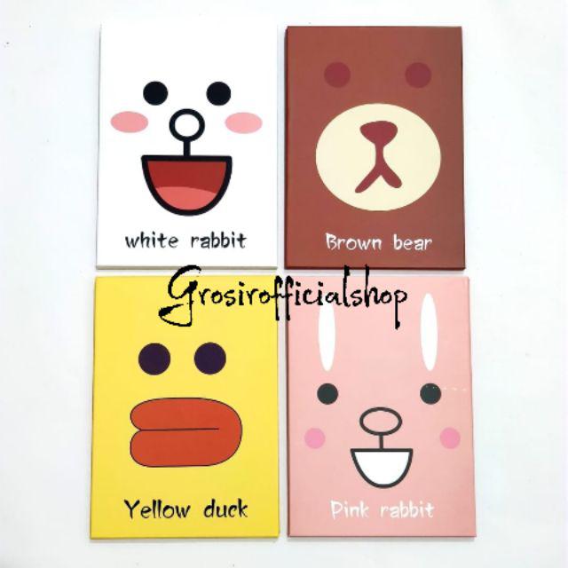 Kaca Cermin Rias Model buku Uk 20 x 15 / Cermin Lipat / Cermin Cover Lucu-#2 RABBIT DKK