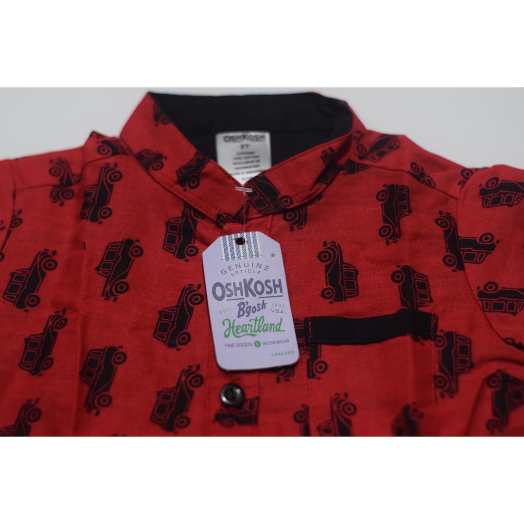 TERLARIS COD KEMEJA ANAK MOTIF MOBIL MERAH 1- 4 TAHUN-2