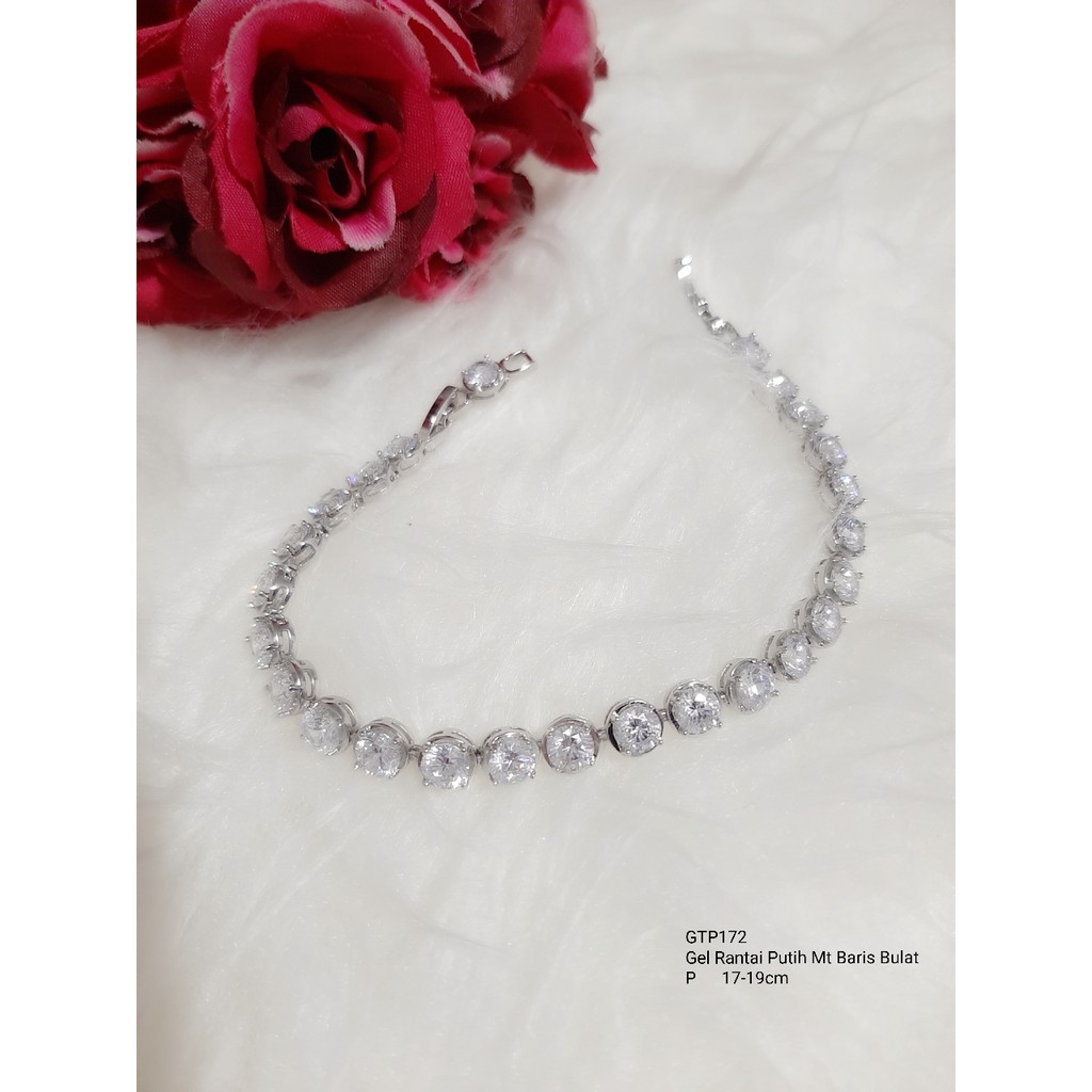 Gelang Rantai Putih Xuping Mt Baris Bulat GTP172