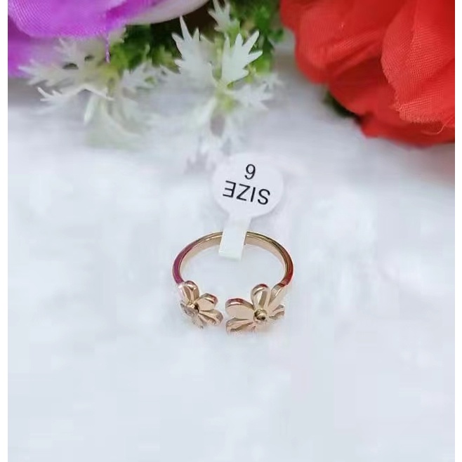 Cincin Bunga Titanium Perhiasan Fashion F95