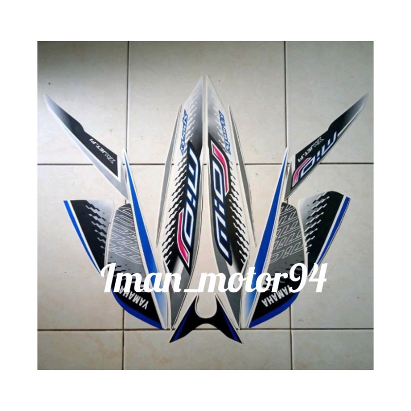 stiker striping motor mio j sporty 2014 putih biru