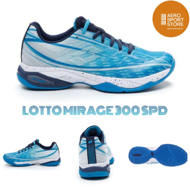 [ SEPATU TENIS LAPANGAN LOTTO MIRAGE 300 SPD - BIRU ]